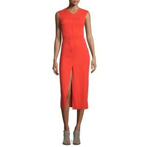 Rag & Bone Sleeveless Cross-Back Midi Dress 2 Red